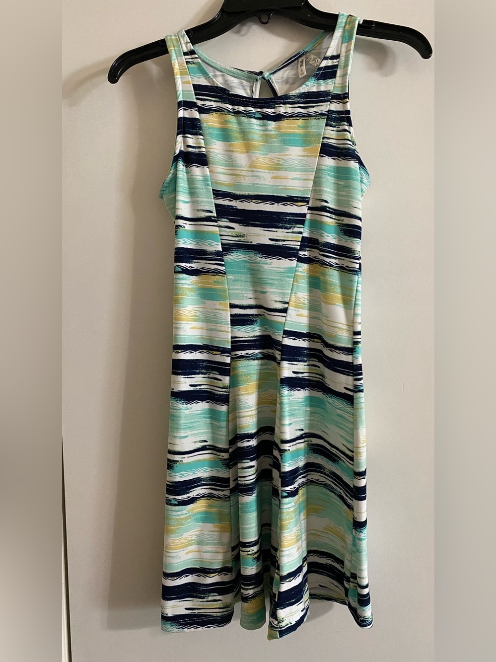 MUDD
Sleeveless Striped Midi Dress in Aqua and Navy